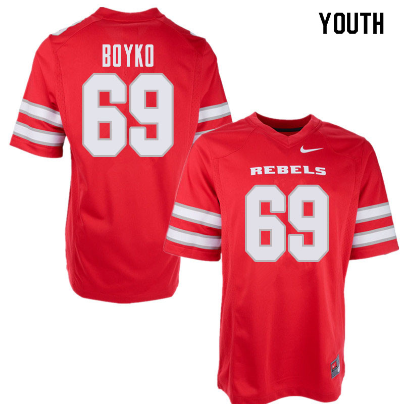Youth UNLV Rebels #69 Brett Boyko College Football Jerseys Sale-Red